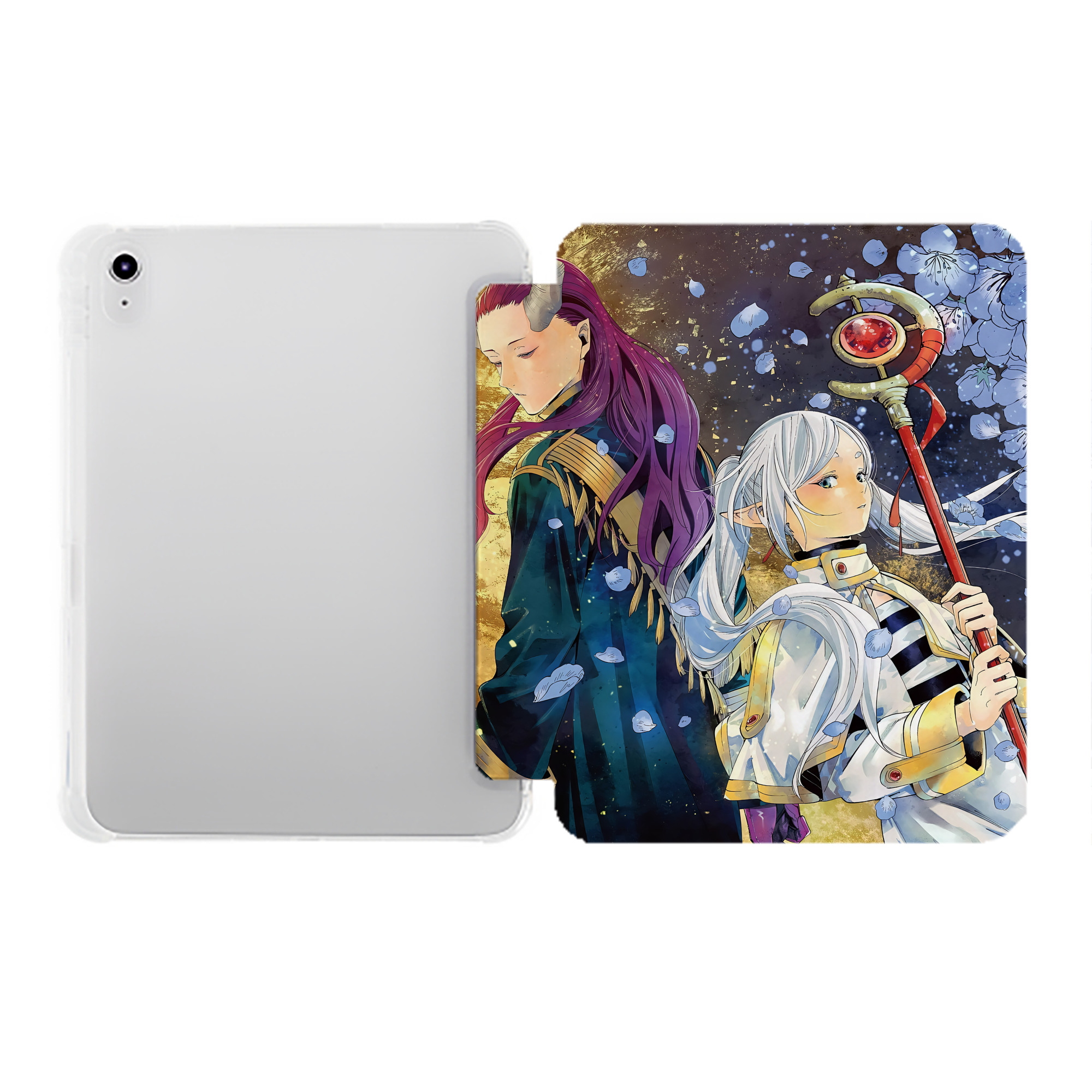 （画像用） 葬送のフリーレン Frieren IPad ケース ペン収納付き 三つ折りスタンド PUレザー×シリコン 対応機種9.5/10.5/10.9インチ